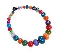 ICXLPMC Joyería 19 "multi color Rondelle Graduate Mix Color ágata gargantillas collar for mujeres
