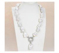 ICXLPMC Joyería 20 "collar de perlas barrocas blancas naturales colgante clásico for mujeres