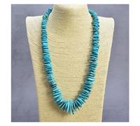 ICXLPMC Joyería 26'' Azul Turquesa Gemas Collar de Piedra 12x23mm Centro Perforado Chips de Disco