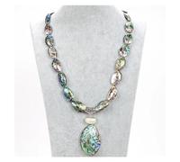 ICXLPMC Joyería Collar de concha de abulón de Colgante de abulón de perla blanca