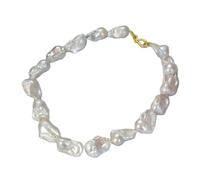 ICXLPMC Joyería Collar de perlas barrocas Keshi blancas náuticas de 20"