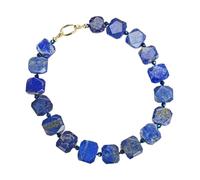 ICXLPMC Joyería Collar rectangular de lapislázuli azul de 19.0 in con rebanada facetada gruesa for mujer