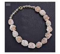 ICXLPMC Joyería de 20 pulgadas, Gargantilla de cuentas ásperas de bolsillo con racimos de de selenita de rosa del desierto, collar for mujer, estilo hipérbole