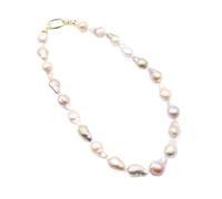 ICXLPMC Joyería de agua dulce cultivada púrpura Keshi perla collar pulsera pendientes conjuntos for dama moda (Necklace)