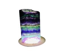 ICXLPMC Lámpara de fluorita natural con piedras preciosas y cristales, decoración de habitación, joyería, pareja, lámpara de piedra romántica, colección dingchi para el hogar (color: n.º 14)