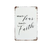 ICXLPMC Mindset Choice Sign What If Fear or Faith Vintage Metal Tin Wall-Art Thought Provoking Decor for Study Space 8 X 12 inch