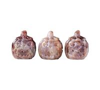 ICXLPMC Moonstone Pumpkin Ghost Carving, 2 x 1.8 Inches, Approx. 5 4. CM - Handcrafted Raw Crystal, Halloween Decor, Gemstone, Holiday Ornament