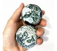 ICXLPMC Piedra de cristal natural para regalo, Feng Shui, manualidades, ágata musgosa, decoración del hogar, paquete de 1 colección para el hogar (tamaño: 5-6 cm)