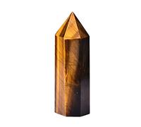 ICXLPMC Piedra de ojo de tigre natural con punta de cristal, varita, decoración del hogar, sala de estudio, cuarzo, regalos para el hogar, colecciones para el hogar (tamaño: 70-80 mm)