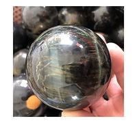 ICXLPMC Piedra natural de ojo de tigre azul y amarillo, tallada a mano, esfera colorida, bola de cristal para decoración del hogar, cristales de regalo, colecciones para el hogar