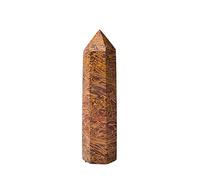 ICXLPMC Piedras de cristal natural hiladas en oro jade cuarzo torre piedra yoga obelisco varita decoración del hogar adornos colecciones para el hogar (tamaño: 60-70 mm)