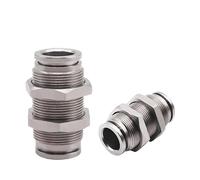 ICXLPMC PM 304 Stainless Steel Bulkhead Quick Connector:Securely Hose and Gas Pipes Pneumatic Fitting In Various Sizes(4mm-16mm)(PM-16)