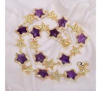 ICXLPMC Purple Amethyst Star Shape Pave Beaded Necklace Bracelet Earrings Sets (Necklace)