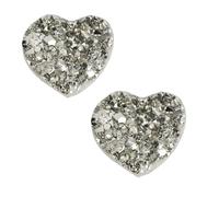 ICXLPMC Pyrite Heart Crystal Cluster High Iron Crystals Stone for Increased Willpower and Manifestation,2PCS