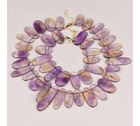 ICXLPMC Quartz Top-drill Oval Shaped Amethyst Crystal Necklace Bracelet Sets