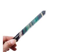 ICXLPMC Rainbow Fluorite Slender Crystal Column Striped Point Magic Wand Hexagonal Stone Ornaments