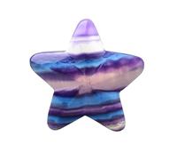 ICXLPMC Rainbow Fluorite Star Pendant Crystal Multicolor Gemstone Five-Point Ornament for Jewelry, Decoration & Gift