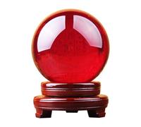 ICXLPMC Red Crystal Ball with Stand Glass Handcrafted Photography Prop FengShui Scrying Spheres for Magical Shots Elegant Home & Party Decor,A,60mm/2.4in