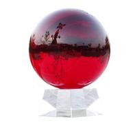ICXLPMC Red Crystal Ball with Stand Glass Handcrafted Photography Prop FengShui Scrying Spheres for Magical Shots Elegant Home & Party Decor,B,80mm/3.14in