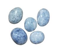 ICXLPMC Regalo de decoración de Piedra de preocupación de Palma de Cristal de Cuarzo celestita Pulido naturalmente Inicio Colecciones(Color:120-150g,Size:3pcs)