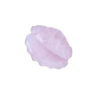 ICXLPMC Rose Quartz & Clear Shell Figurine - 2. × 1.7 in Hand-Carved Crystal Stone Sculpture for Home Office Décor