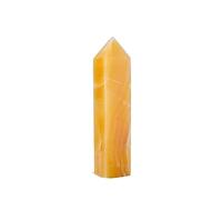 ICXLPMC Stone Yellow Jade Crystal Four Side Column Point Gemstone Quartz Tower Home Decoration Gifts (Size : 400-500g)