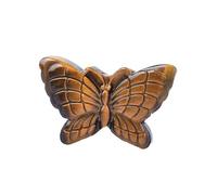 ICXLPMC Tiger Eye Stone Butterfly Pendant 2"x1.2"x0.47" Hand-Carved Crystal for Jewelry, Car Charm & Home Decoration
