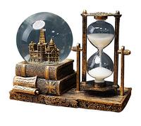 ICXLPMC Vintage Crystal Ball Hourglass Ornaments, with Base, Timer, Time Decoration, Table (Vintage Copper),Gold