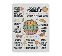ICXLPMC Vintage Style Self Love Affirmation Metal Sign Motivational Wall Decor for Relaxing Corner or Bedroom (8 X 12 in)