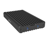 Icy Box 2 Puertos M.2 SSD / NVMe, USB 3.2 Gen 2 (20 Gbps), Sistema de refrigeración, Soporte Dual PCIe Gen 3x2, USB-C, M-Key, Externo, Adaptador NVMe, Aluminio, Negro