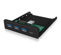 ICY BOX 60432 IB-HUB1418-I3 HUB USB 3.0 4 Puertos Negro Enchufes USB