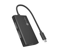 Icy Box (Adaptador USB-C a 3 × HDMI) 8 K @ 60 Hz, Pantalla Dual 4K @ 144 Hz, Pantalla Triple, USB 3.2 Gen 2, MST, Cable de 20 cm, IB-AD1030-C