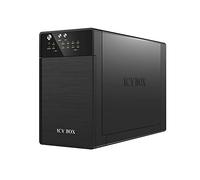 Icy Box Caja Externa de 2 bahías (Raid 0/1, Single, JBOD) para 2 Discos Duros SATA i, II, III de 3,5", conexión USB 3.0 (UASP) y eSATA, Ventilador Inteligente
