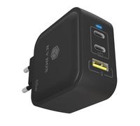 ICY BOX Cargador GAN 65W - USB-C y USB-A, Power Delivery 3.0, Carga rápida, Compacto y Ligero, 2 Puertos USB-C, 1 Puerto USB-A, para Smartphones, tabletas y portátiles - IB-PS1030-PD.