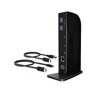 ICY BOX Docking Station USB 3.0 / USB-C (11-en-1) con 2x DisplayPort (4K 60Hz), 6x USB 3.0 HUB, Gigabit Ethernet, DisplayLink, Dock Station Portatil, IB-DK2242AC