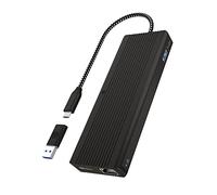 ICY BOX Docking Station USB-C (12-en-1) con 2x HDMI & 2x DP (4K 60Hz), 4x USB 3.0 HUB, Gigabit Ethernet, DisplayLink, Dock Station Portatil, IB-DK4080AC