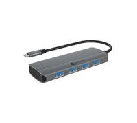 ICY BOX Docking Station USB-C (6 en 1) con HDMI (4K 60 Hz), Hub 4X USB 3.2 (Gen 1), Power Delivery 100W, Aluminio, Plug & Play, Windows y macOS, IB-DK4022a-CPD