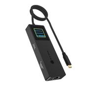 Icy Box Docking Station USB-C (7 en 1) con Pantalla LCD, HDMI 4K 60Hz, USB 3.2 Gen 2, 100W PD, Ethernet Gigabit, hub USB-C multipuerto Compacto para portátil y MacBook, IB-DK4038-LCD, Spade Dock 4038