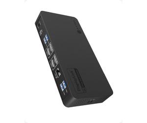 ICY BOX Docking Station USB-C con 2X HDMI y 2X DP, IB-DK2255AC | Heart Dock 2255, Para 2 monitores hasta 4K@60 Hz, 11 en 1 con 5 USB-A y 2 USB-C DisplayLink, LAN, audio y PD 96 W