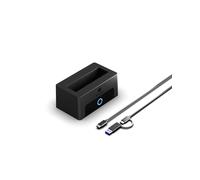 Icy Box Docking Station USB-C para M.2 NVMe y HDD/SSD 2,5"/3,5", USB 3.2 Gen 2 Type-C (10 Gbps), HotSwap, UASP, Dock SATA y NVMe para SSD y Discos Duros, IB-1123M-CU31, Spade Dock 1123