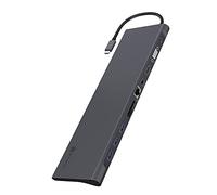 ICY BOX - Estación de Carga USB-C para Windows, 4K HDMI, Mini DisplayPort, VGA, LAN, PowerDelivery, USB 3.0, Lector de Tarjetas, Audio, Aluminio, Color Antracita/Negro