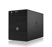 ICY BOX Externes 4-Fach USB-C Gehäuse für 2,5 Zoll & 3,5 Zoll SSD und Festplatten, USB 3.1 (Type-C, Gen 2), JBOD, Lüfter, SATA, Aluminium, Schwarz