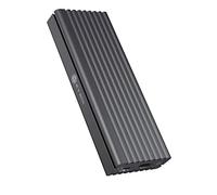 ICY BOX Funda SSD M.2 NVMe, USB 3.1 (Gen2, 10 Gbps), Sistema de refrigeración, USB-C, USB-A, PCIe M-Key, Aluminio, Gris