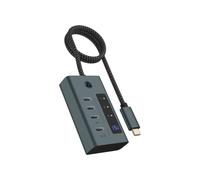 ICY BOX Hub USB-C 4 Puertos 10 Gbps, PD 20W, Display, IB-HUB1454-C31 | IB-HUB1454-C31, hub 4x USB-C hasta 10 Gbps 1 puerto con PD 20W, display integrado, cable 60 cm, fuente, Win/macOS
