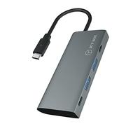 ICY BOX Hub USB-C Gen 2 con 4 Puertos USB, USB 3.1 Gen2 10 Gbit/s, Aluminio, Cable Integrado, Gris carbón