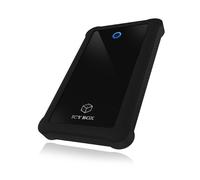 ICY BOX IB-233U3-B Caja externa para 2,5" SATA HDD/SSD [Puerto USB 3.0, cubierta protectora de silicona, negro]