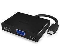 ICY BOX IB-DK4032-CPD USB Type-C - Base de Carga para portátil con VGA, 1 USB 3.0 (Type-A), 1 Puerto USB Type-C (Power Delivery), Color Negro