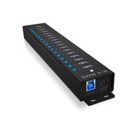 ICY BOX IB-HUB1717-U3 Hub 17 Puertos USB 3.2 Gen 1 Estación Docking Negro