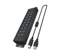 ICY BOX IB-HUB1720-U3 Dockingstation Hub USB 3.2 18+2 Puertos USB Type-A Negro