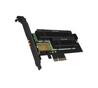 Icy Box IB-PCI215M2-HSL PCI Express x4 - Tarjeta adaptadora para SSD M.2 PCIe (NVMe) M-Key y 1 SSD M.2 SATA III (6 Gbps) SSD B-Key (2242, 2260, 2280, 22110), Incluye radiador, Perfil Alto + bajo,